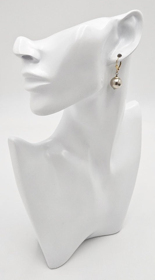 Designer Phil Reeder Sterling & 14k Modernist Drop Dangle Earrings 1980-90s