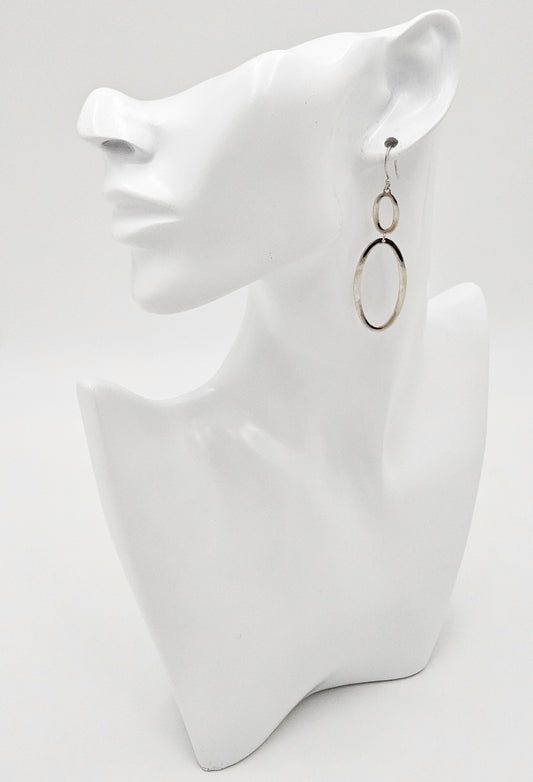 Retired Ippolita Italy Sterling Silver Modernist Bangle Bracelet & Earrings Set