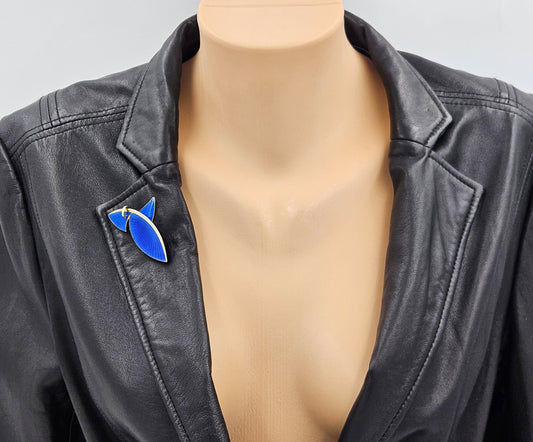 Albert Scharning Jewelry Albert Scharning Norway Sterling & Enamel Large Modernist Brooch 1930-40s