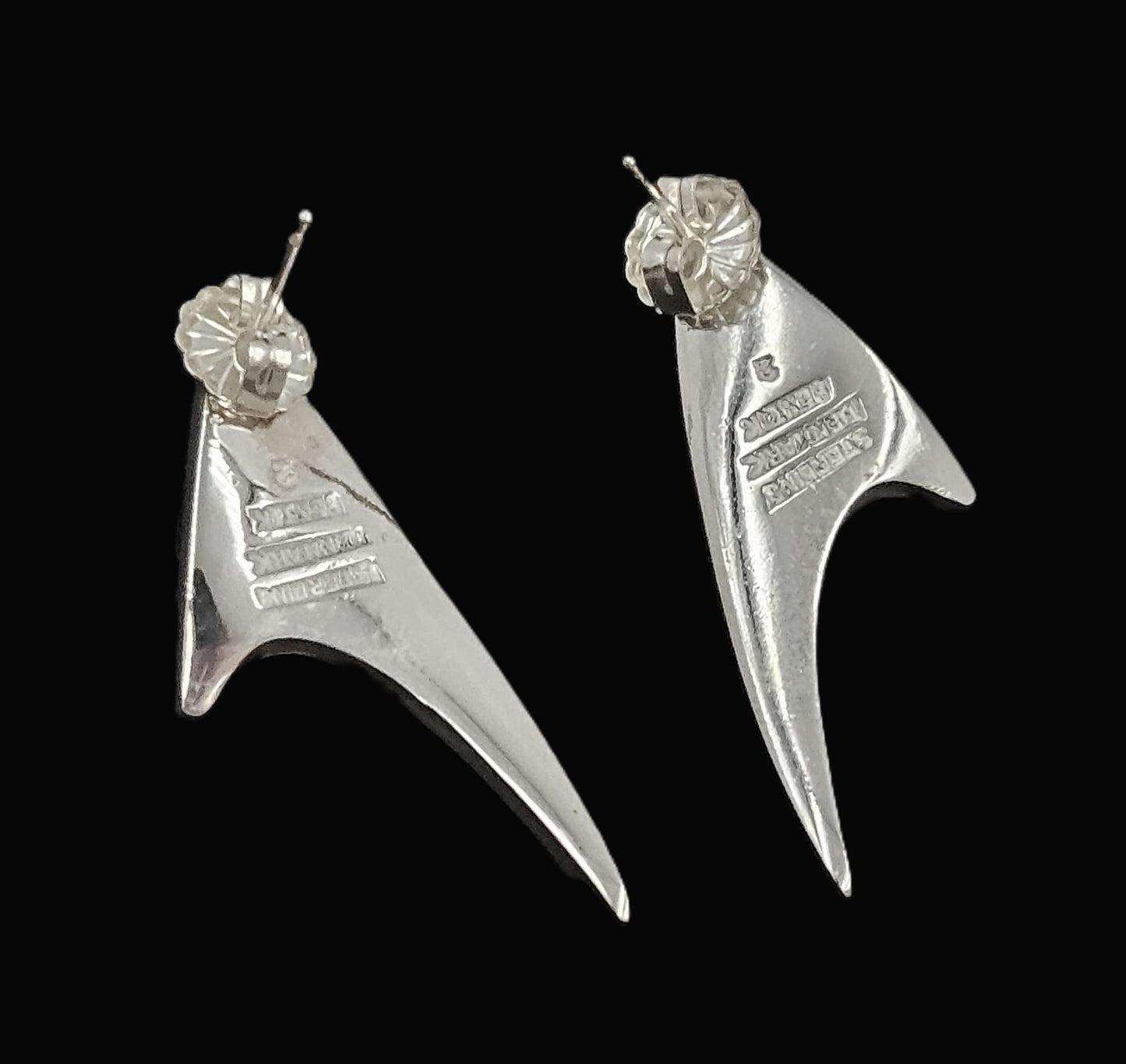 Bent Knudsen Jewelry Bent Knudsen Denmark Sterling Atomic Modernist Post Back Earrings C 1960's