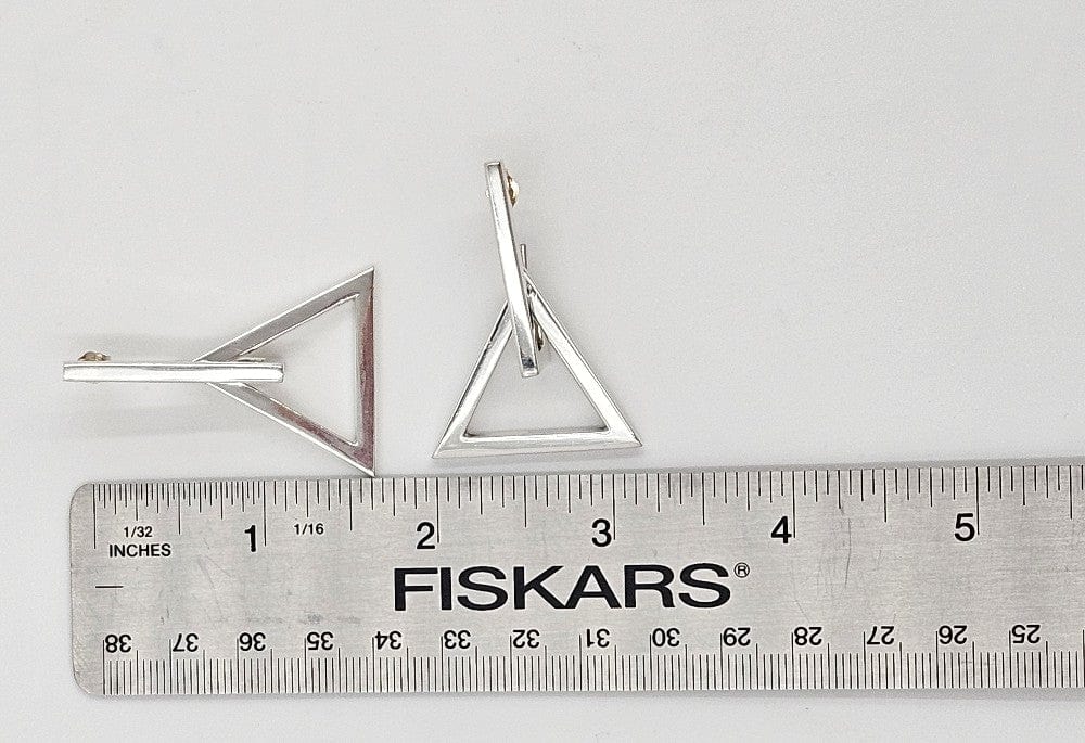 EF Design Jewelry EF Design 2 Piece Sterling Silver Modernist Drop Earrings Triangles