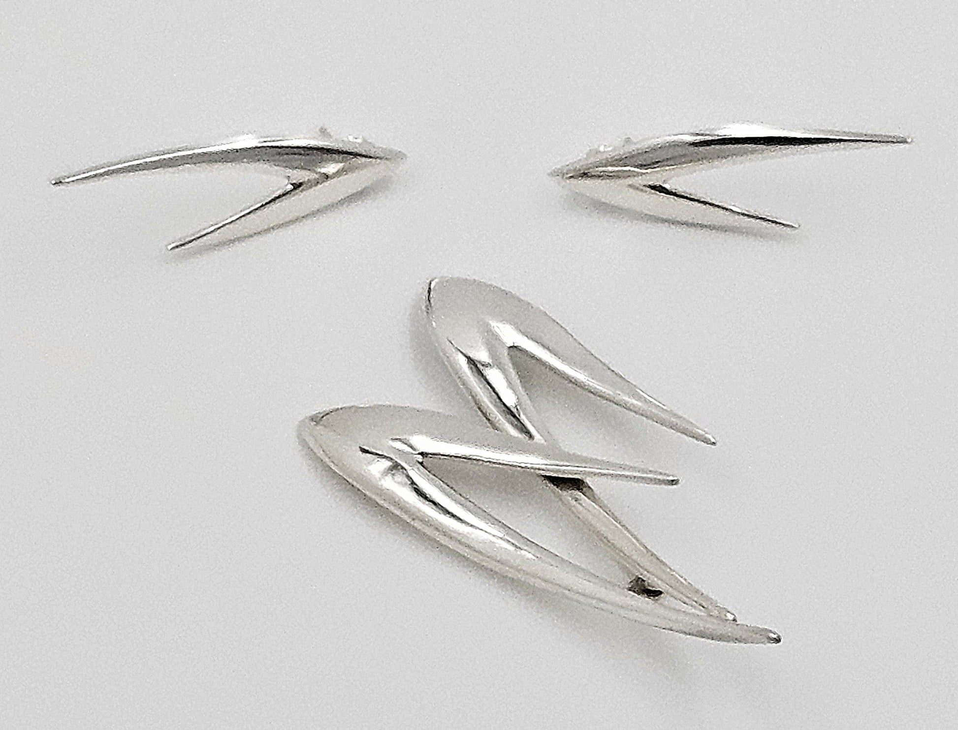 Borresen Lassen Jewelry Børresen Lassen B&L Denmark Sterling 3D Retro Atomic Brooch Earring Set 50s