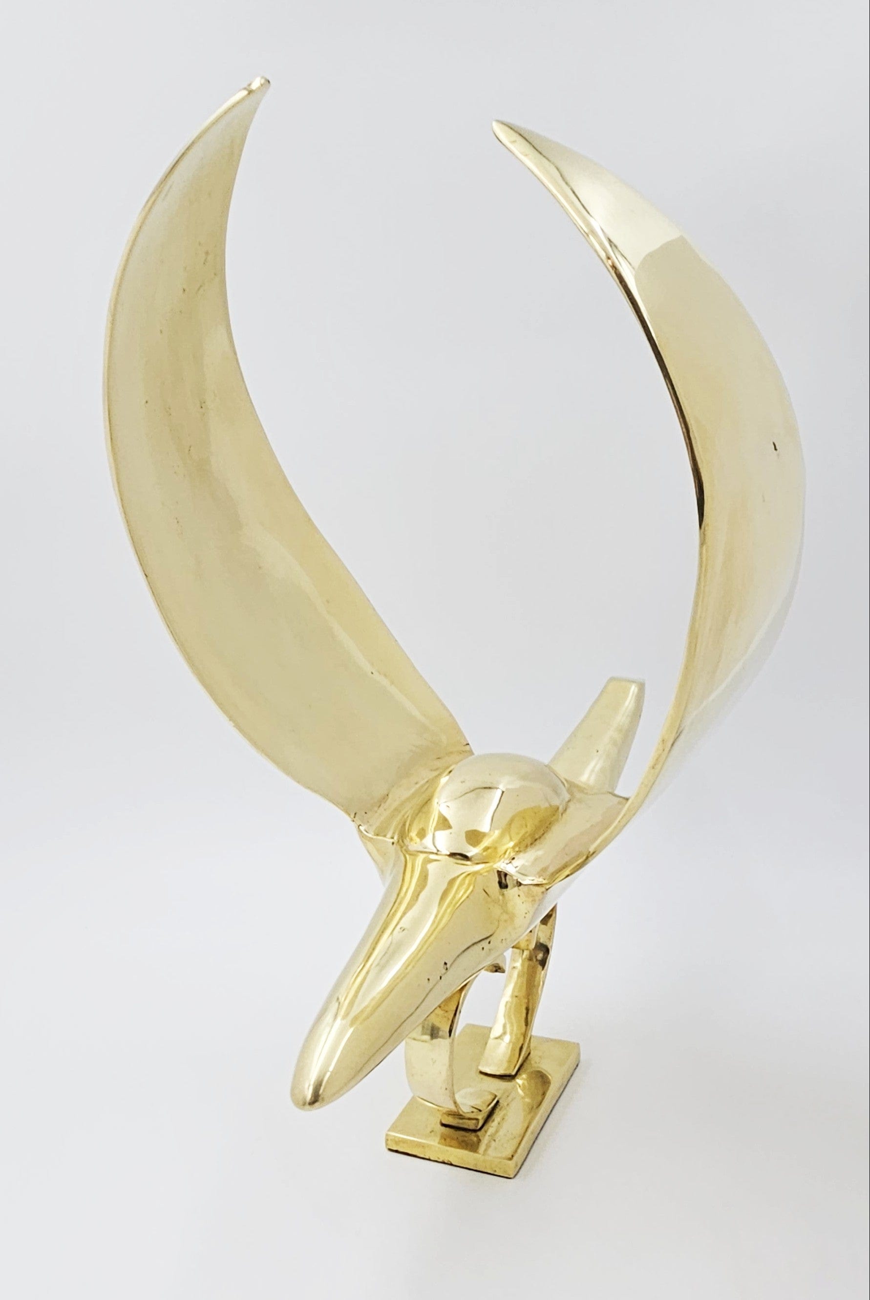 Dolbi Cashier Sculpture Dolbi Cashier Modernist Brass Dove Bird 20" Sculpture Statue Circa 1980