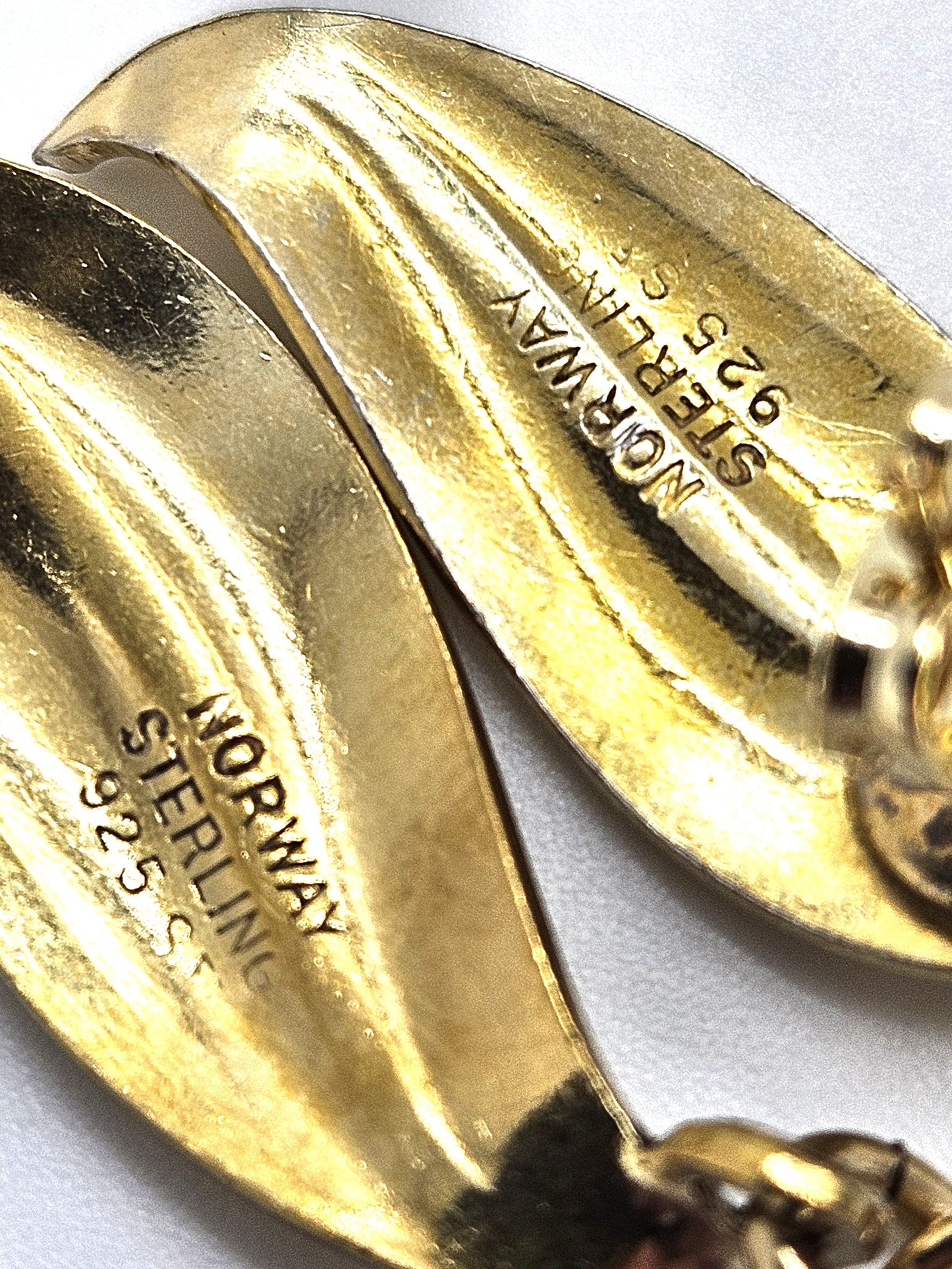 Finn Jensen Jewelry Rare Finn Jensen Gilt Sterling & Enamel Bracelet + Earrings Set Circa 1950s