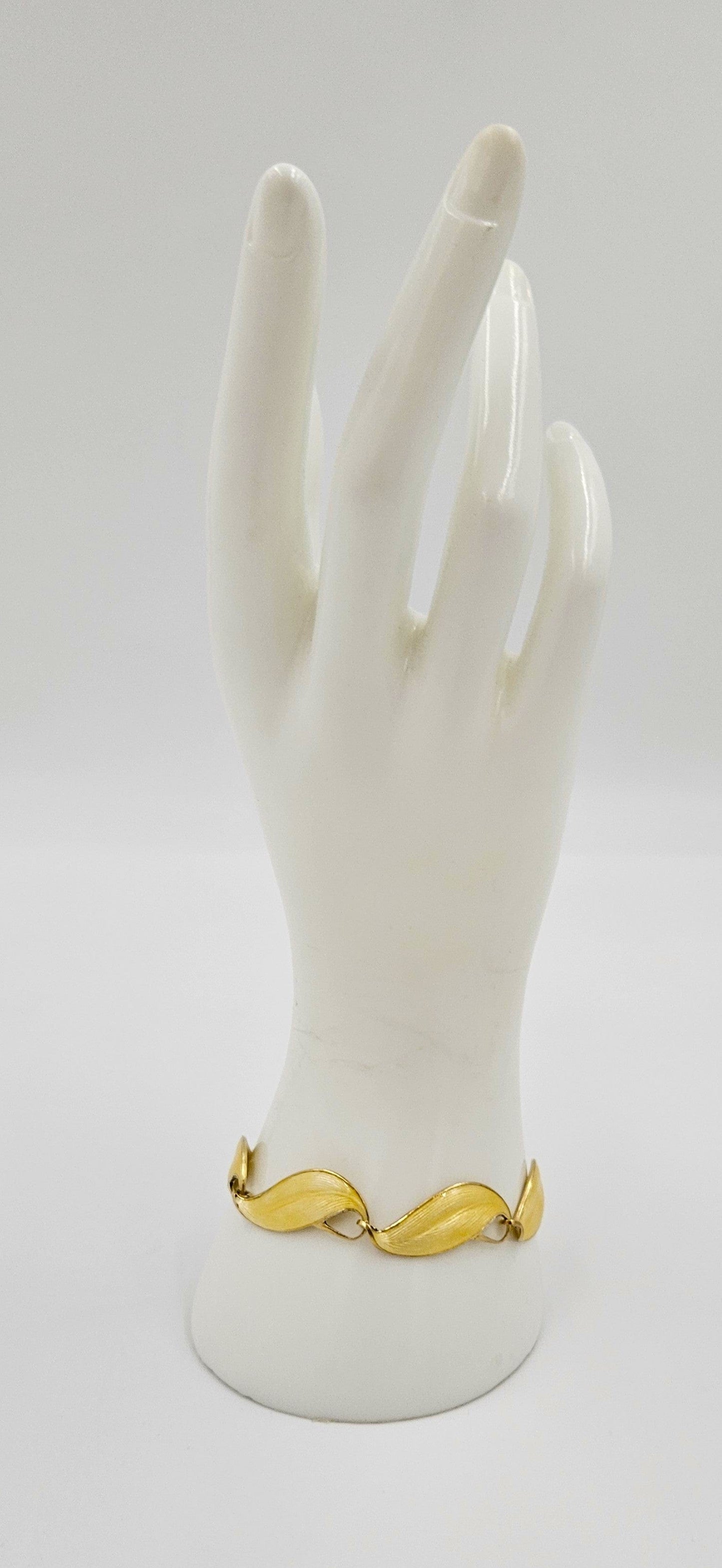 Finn Jensen Jewelry Rare Finn Jensen Gilt Sterling & Enamel Bracelet + Earrings Set Circa 1950s