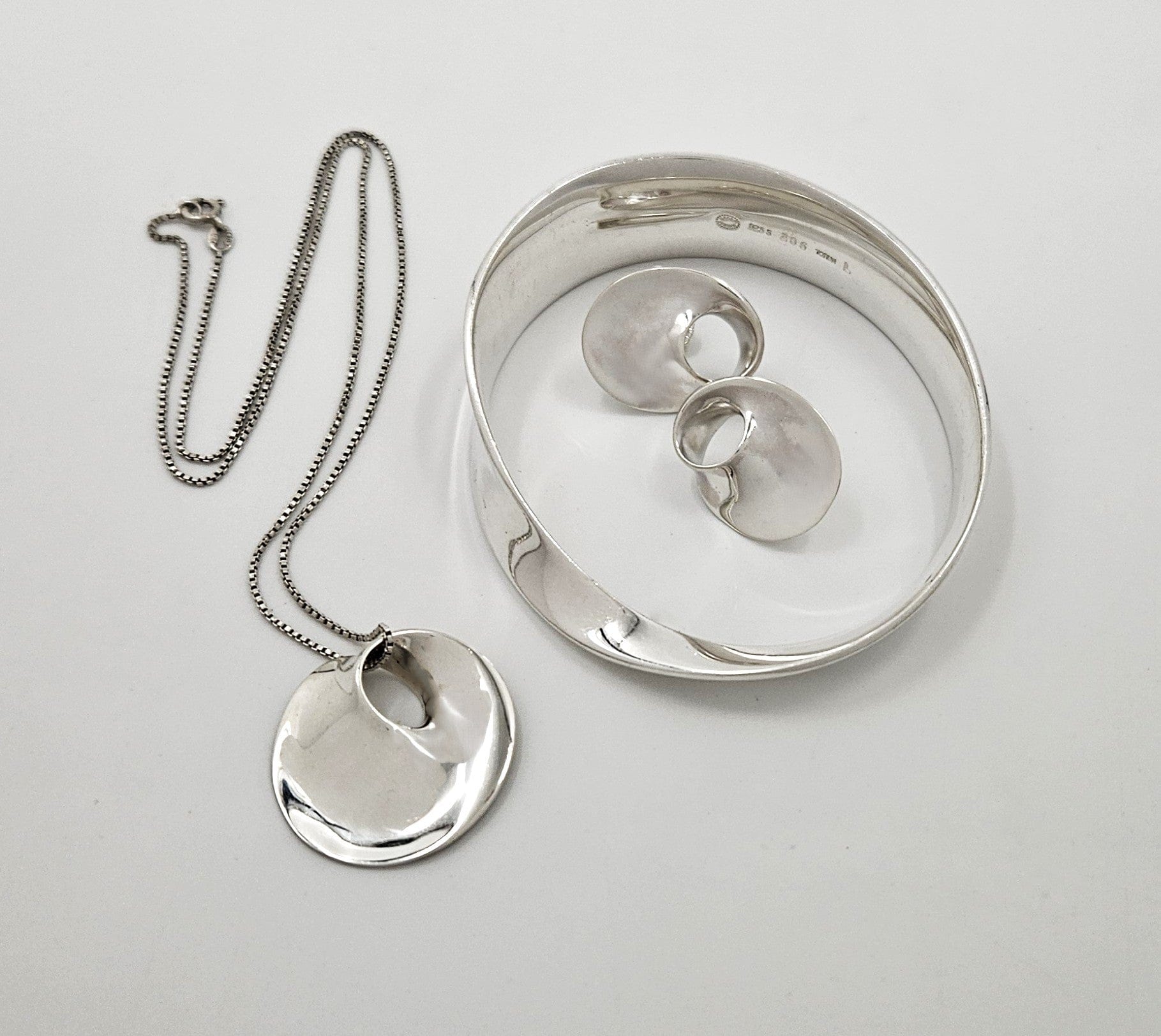 Georg Jensen Jewelry Superb Georg Jensen Torun Sterling Mobius Bangle Brooch Earrings Set 1960s
