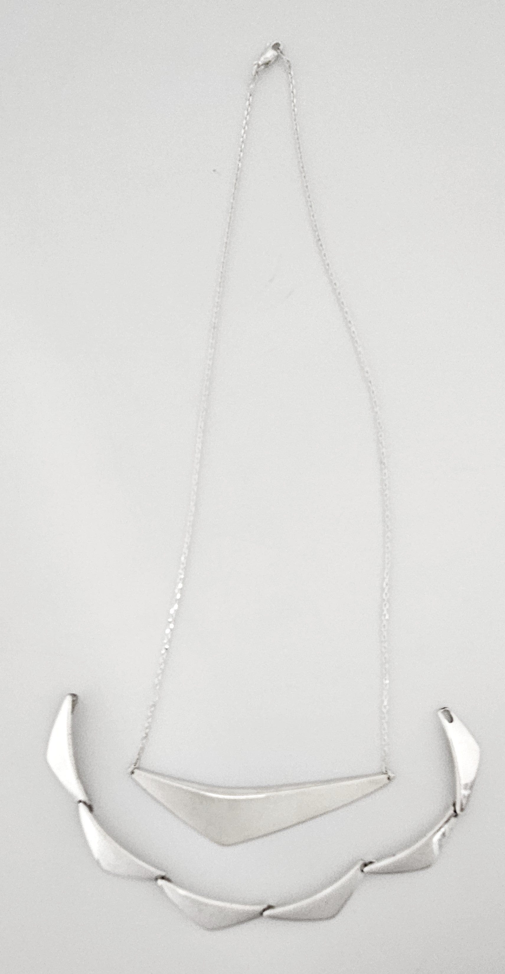 Hans Hansen Jewelry Hans Hansen Denmark Sterling Boomerang Links Bracelet & Custom Necklace 70s