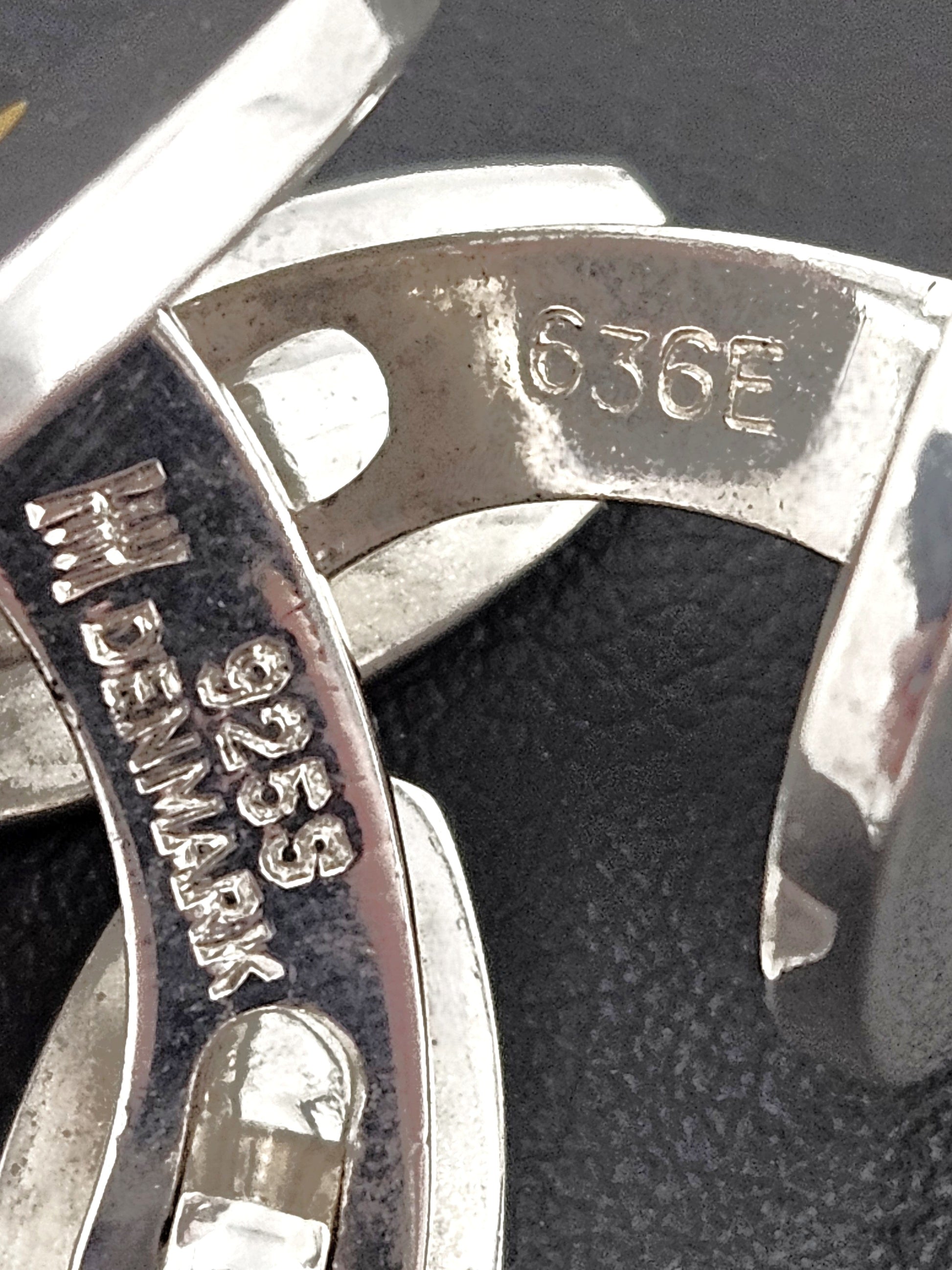 Hans Hansen Jewelry Superb Hans Hansen Denmark Sterling Enamel Modernist Cufflinks #636E 1970s