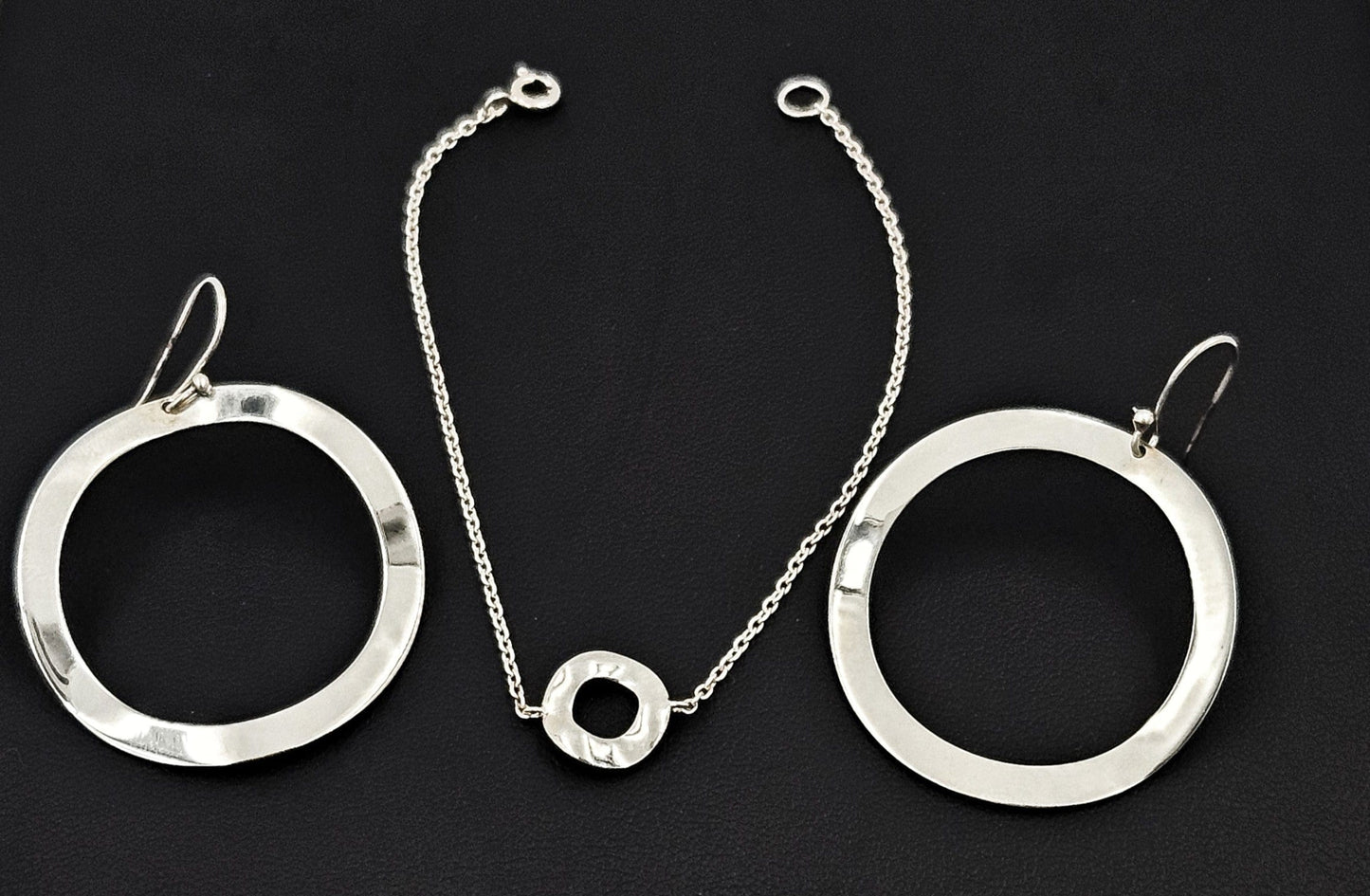 Ippolita Jewelry Retired Designer Ippolita Italy Sterling Modernist Bracelet & Earrings Set