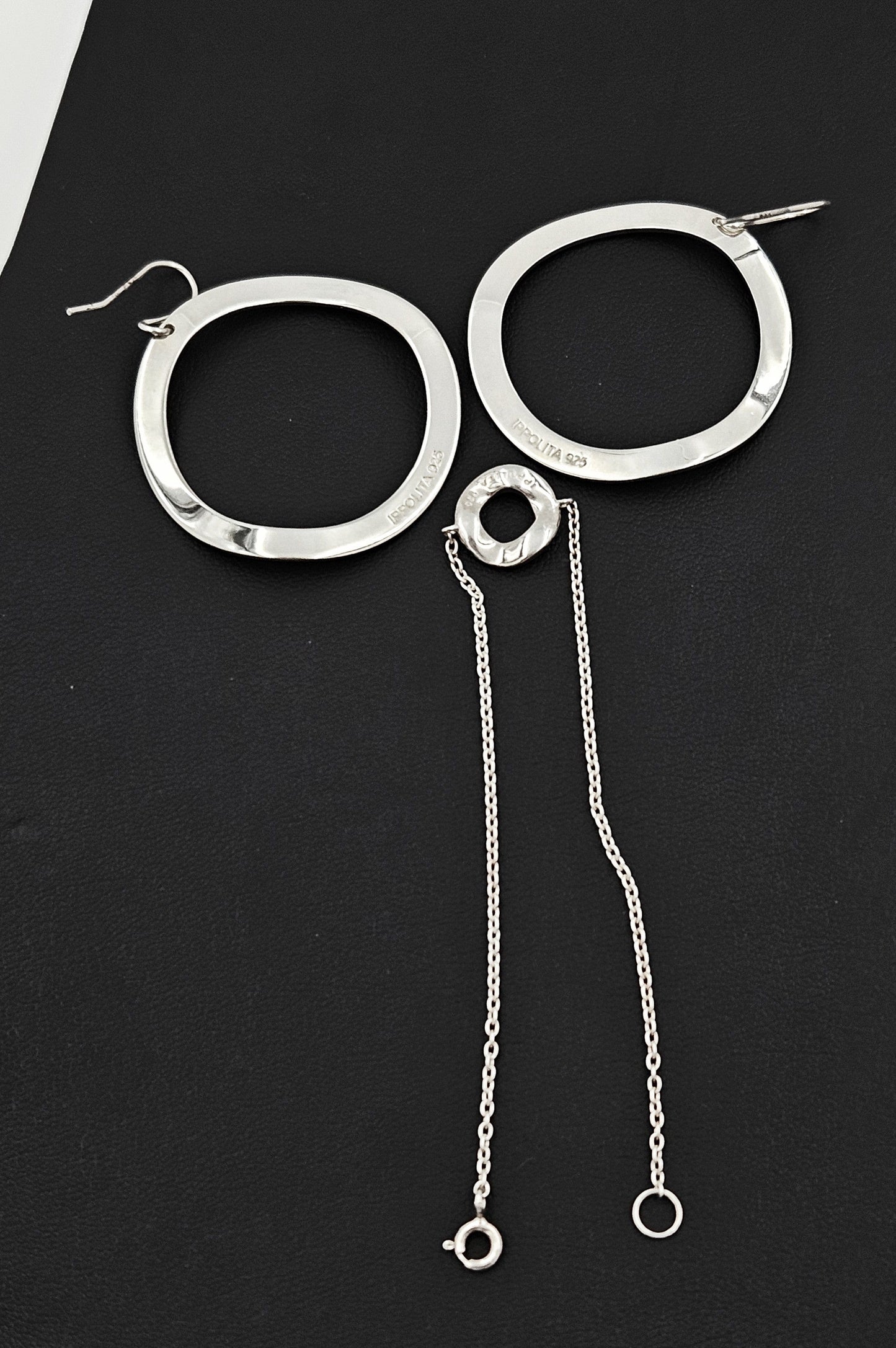 Ippolita Jewelry Retired Designer Ippolita Italy Sterling Modernist Bracelet & Earrings Set