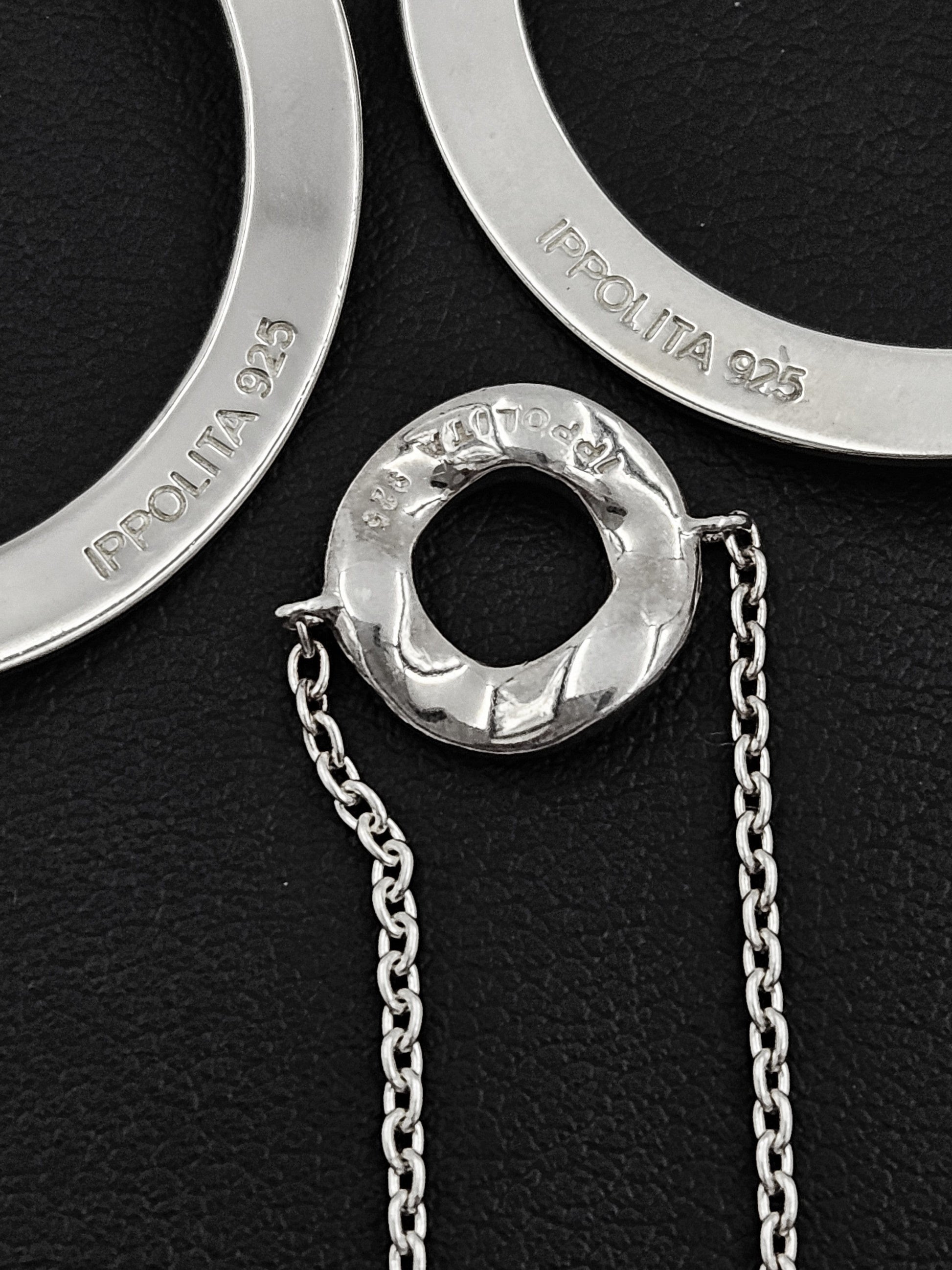 Ippolita Jewelry Retired Designer Ippolita Italy Sterling Modernist Bracelet & Earrings Set