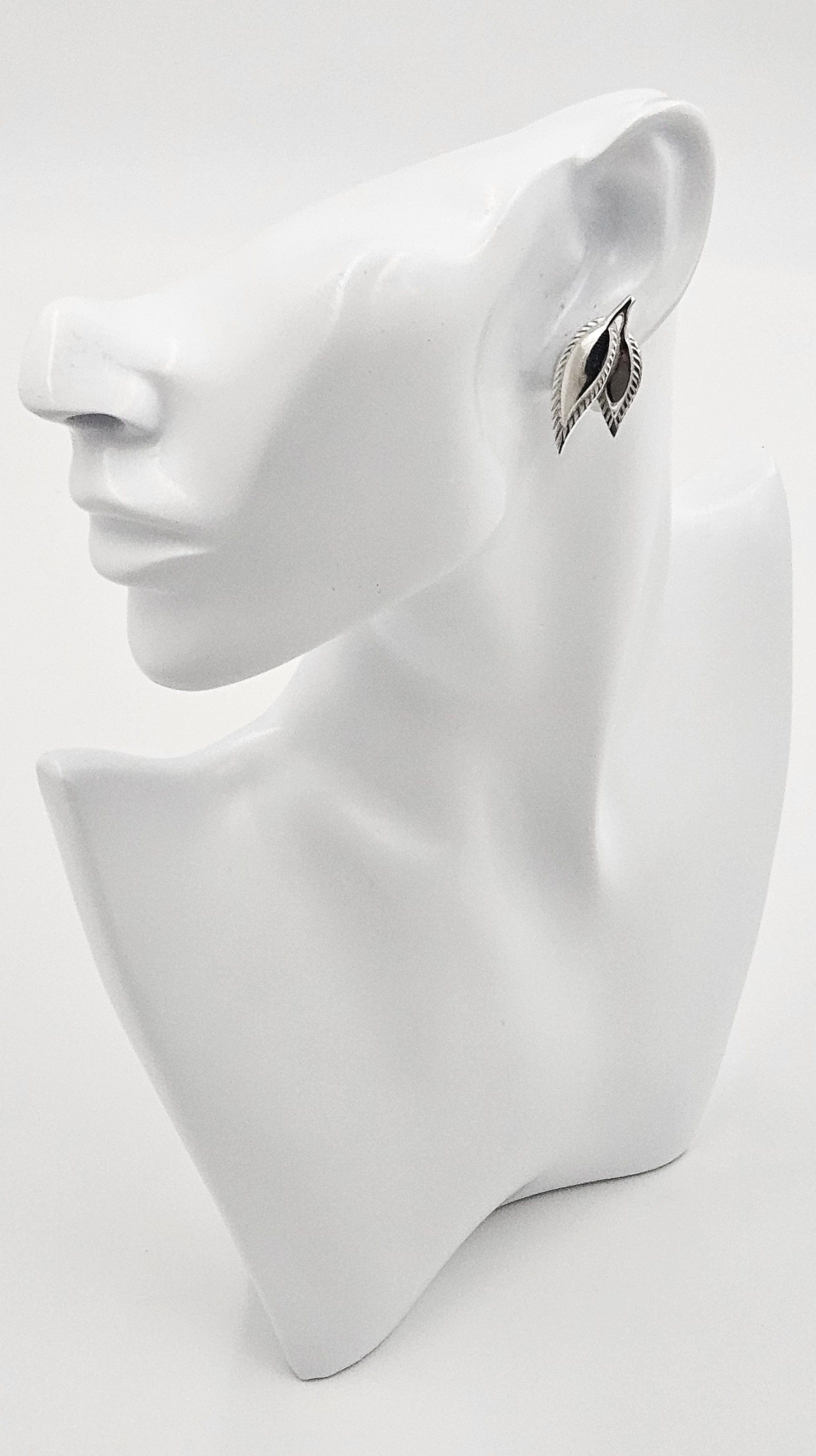 Just Andersen Denmark Jewelry Just Andersen Denmark Sterling Leaves Brooch & Post back Earrings Set 1930s