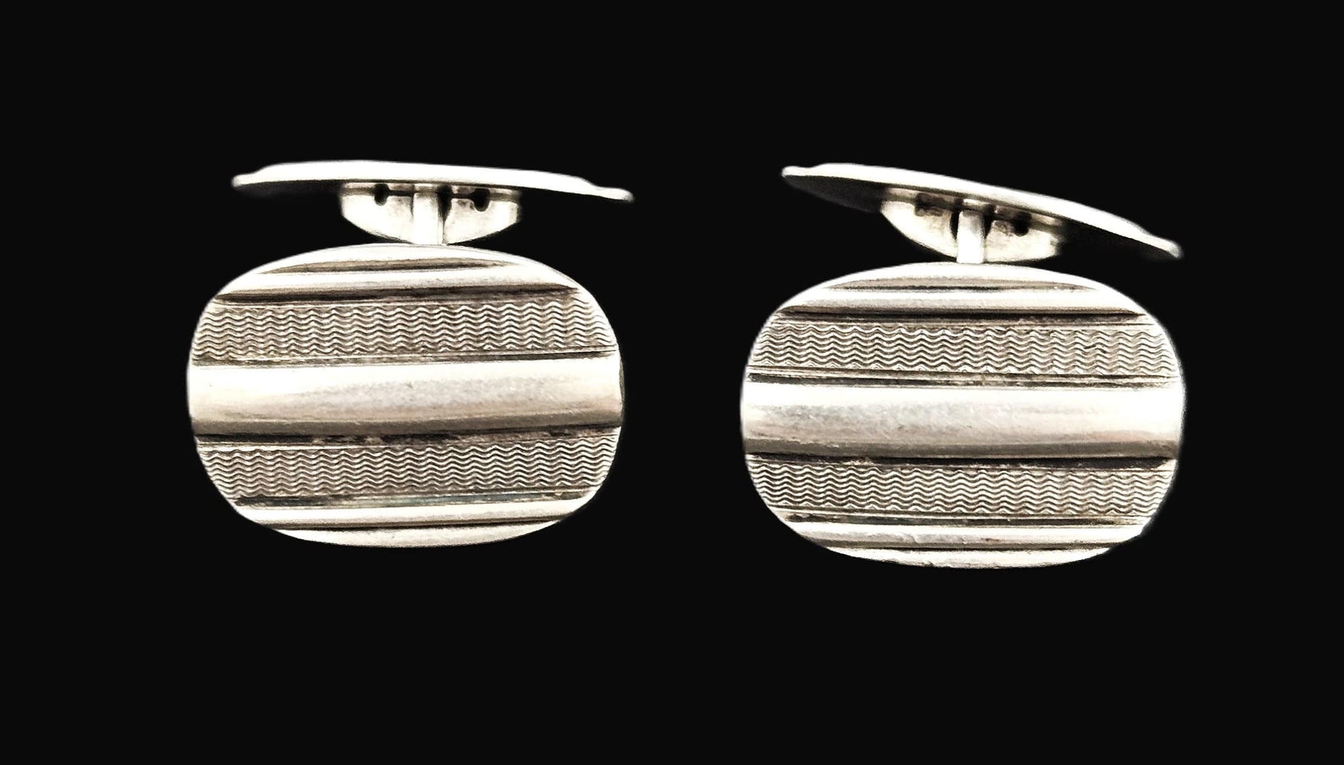 Laurits Nørgåard Jewelry Laurits Nørgåard Denmark Sterling Silver Modernist Cufflinks Circa 1920/30's