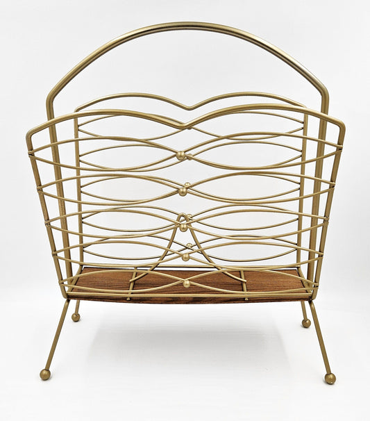 MCM Magazine Rack Magazine Rack 1950s Hollywood Regency Style Magazine Holder
