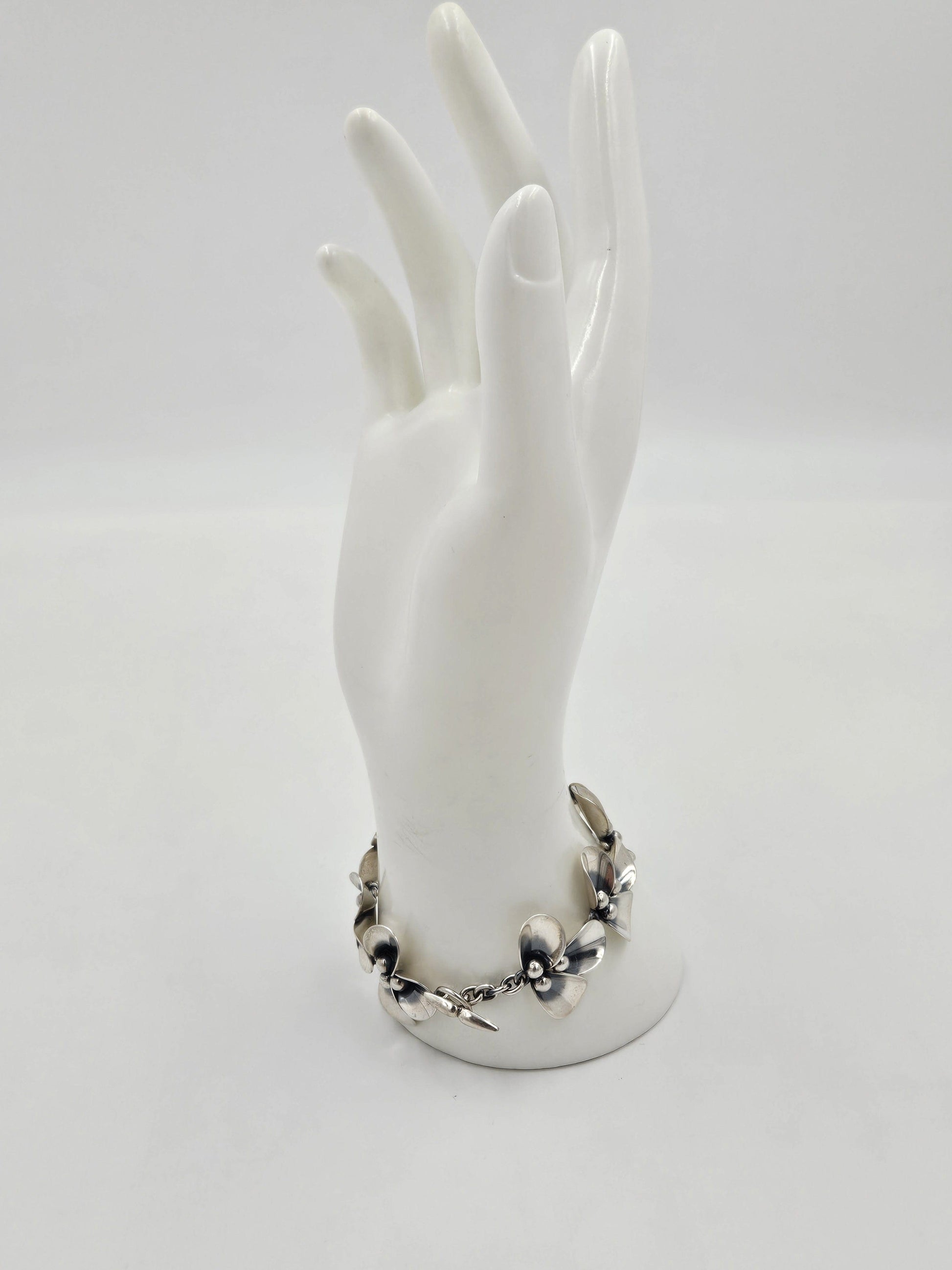 Niels Erik From Jewelry Danish Niels Erik From Sterling Modernist Flowers Demi Parure Set C. 1940/50s