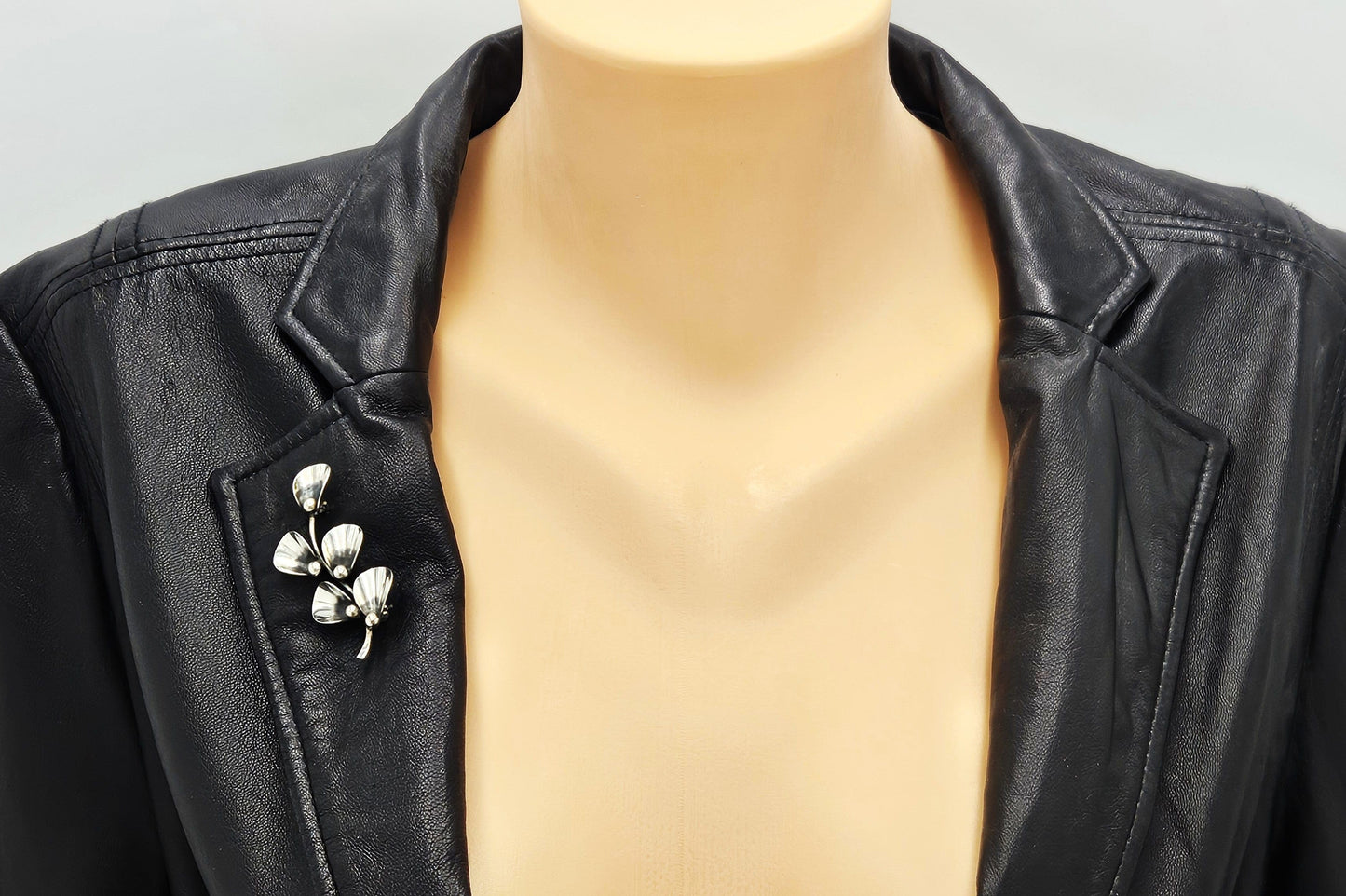 Niels Erik From Jewelry **Danish Niels Erik From Sterling Modernist Flowers Demi Parure Set C. 1940/50s