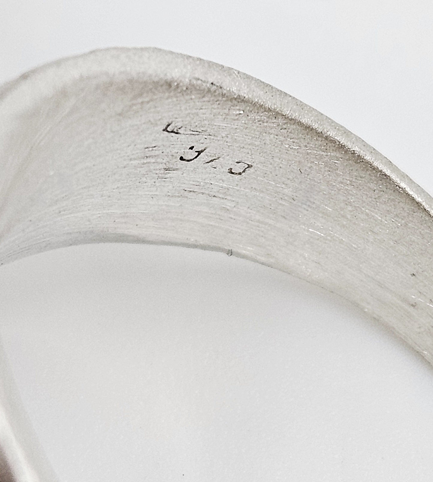 RG Sterling Jewelry Superb Designer Signed RG Sterling Textured Face Modernist Statement Ring