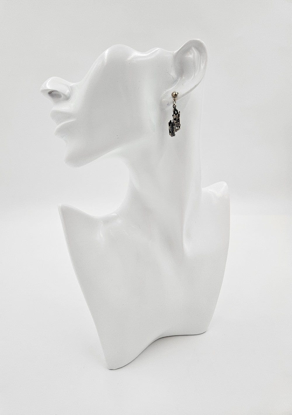 Sterling Brutalist Set Jewelry Vintage Sterling Silver Brutalist Necklace & Earrings Set - Signed