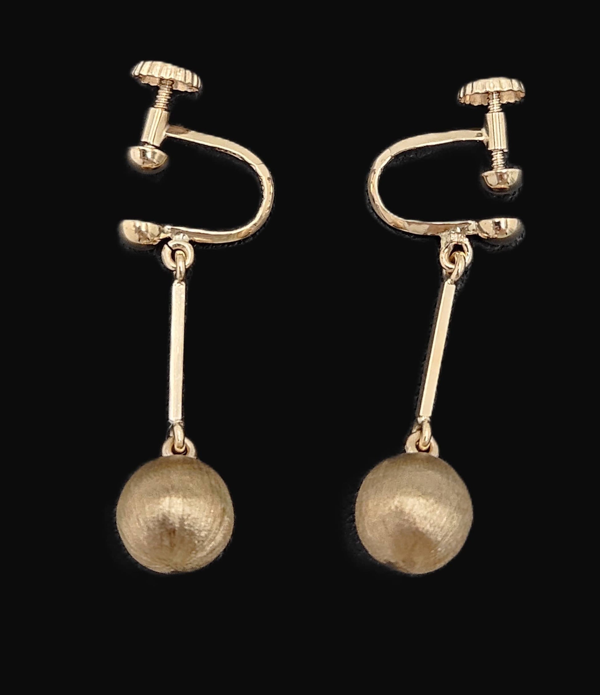 Veikko Kalevi Piirainen Jewelry Rare Veikko Kalevi Piirainen Finland 14k 585 Modernist Dangle Earrings 1970