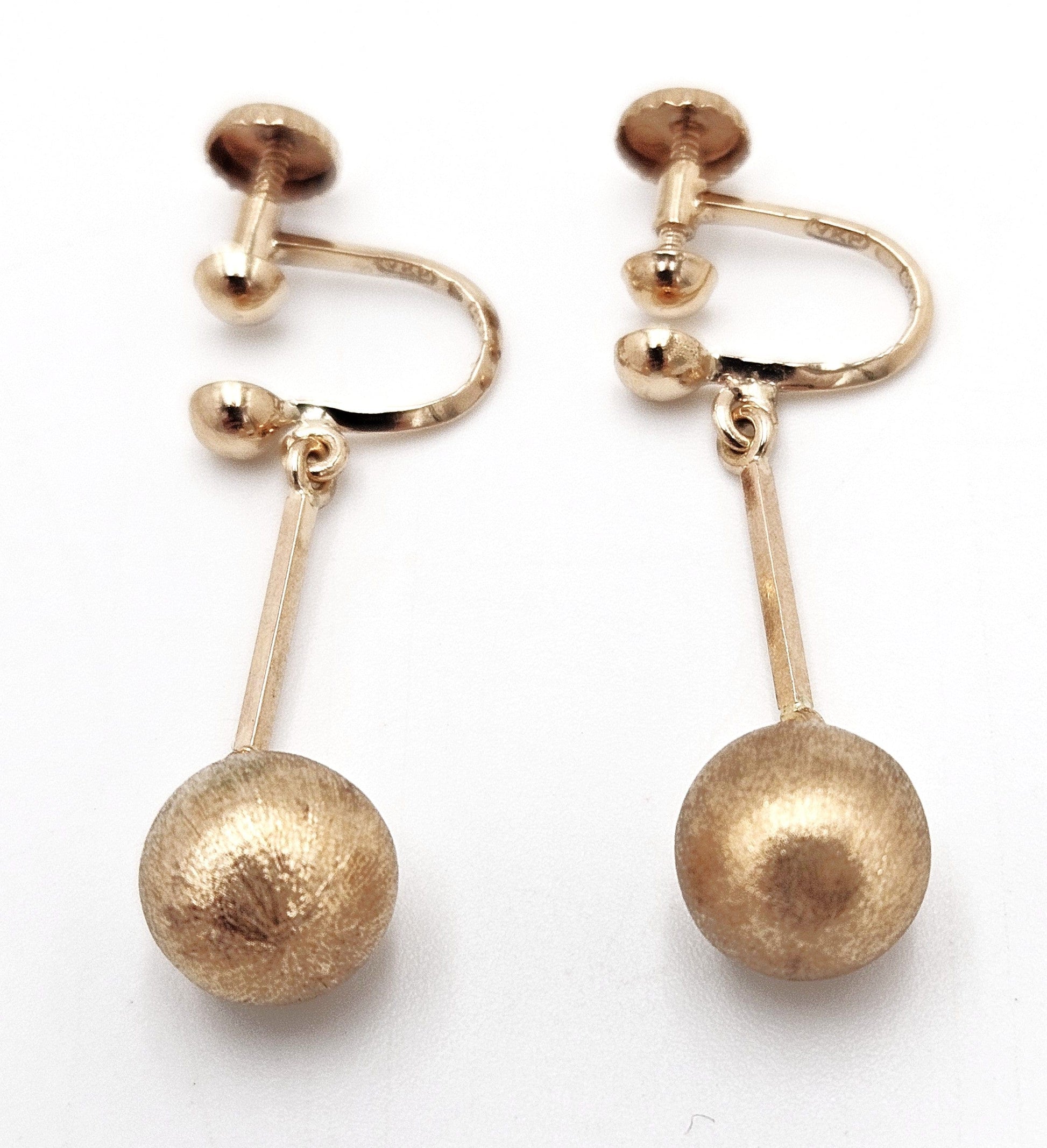 Veikko Kalevi Piirainen Jewelry Rare Veikko Kalevi Piirainen Finland 14k 585 Modernist Dangle Earrings 1970