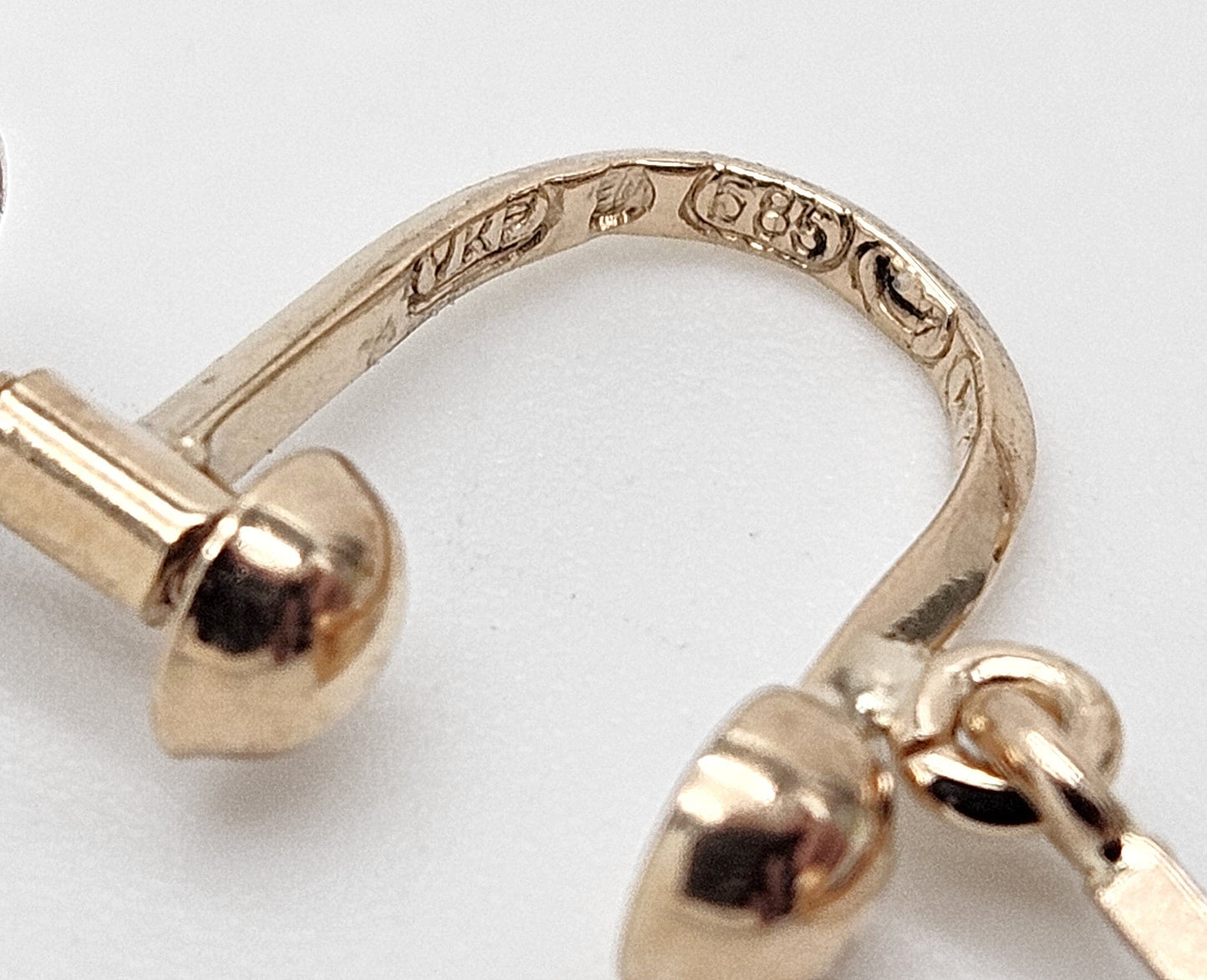 Veikko Kalevi Piirainen Jewelry Rare Veikko Kalevi Piirainen Finland 14k 585 Modernist Dangle Earrings 1970